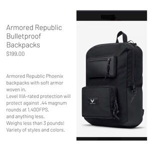 Phoenix Bulletproof Backpack - Black
